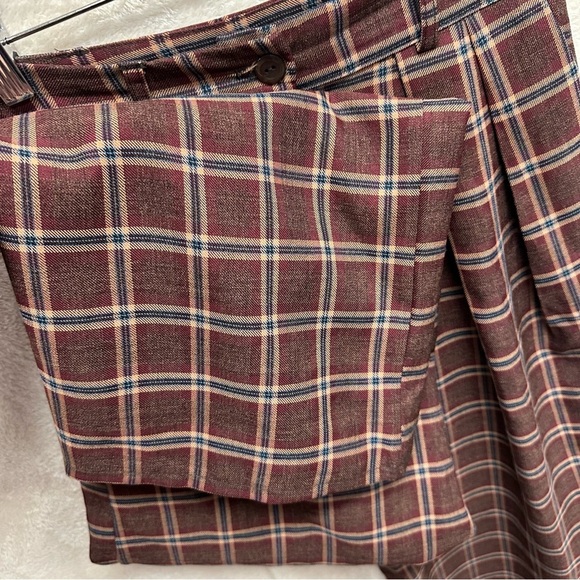 Nasty Gal wide leg trouser red plaid pleated high rise women’s 0 punk grunge - Picture 4 of 9